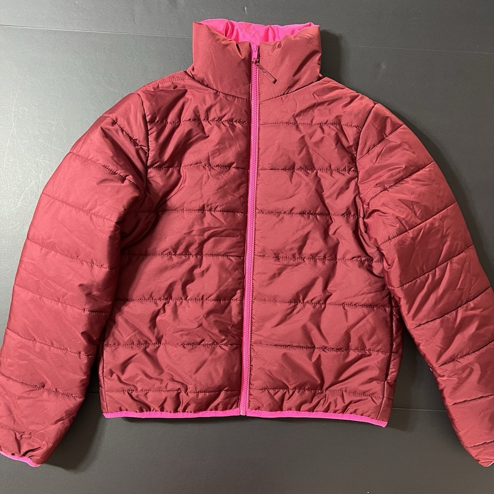 Wild Fable Womens Size XS Sneaky Berry Blush Full Zip Puffer Coat Burgundy Pink